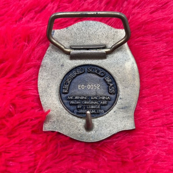 VTG Arizona Morning Kachina Brass Belt Buckle Registered Solid Brass EO0052 1977 - Picture 2 of 6